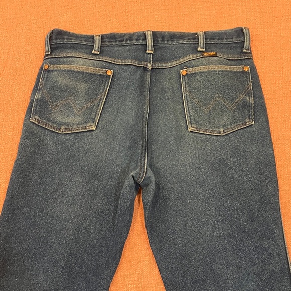Vintage Wrangler W35L29.25 Men's Blue Bootcut Jeans - Picture 13 of 16